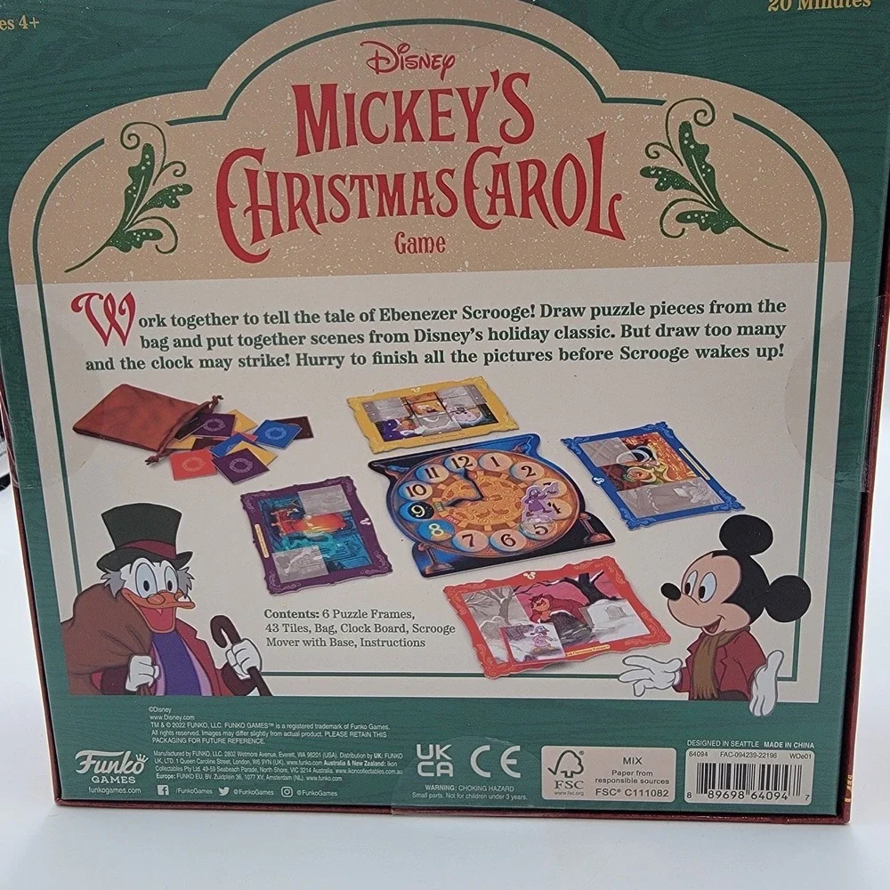 Disney Mickey's Christmas Carol Holiday Game by Funko 2-4 players ages 4+ NEW!‎